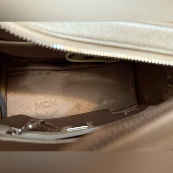 MCM Cream Satchel Bag with detachable tassel - Picture 10 of 15